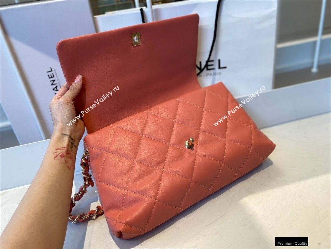 Chanel Lambskin Large Flap Bag with Logo Strap AS2316 Coral Pink 2021 (jiyuan/haoyun-21012210)