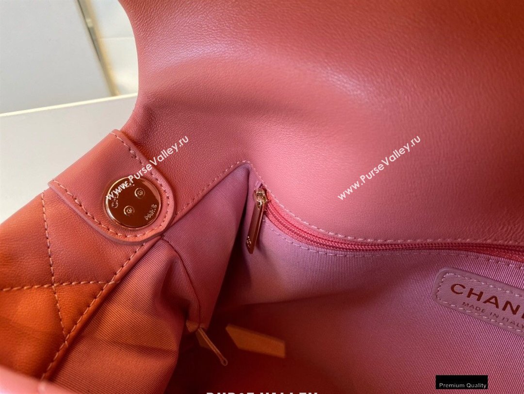 Chanel Lambskin Large Flap Bag with Logo Strap AS2316 Coral Pink 2021 (jiyuan/haoyun-21012210)