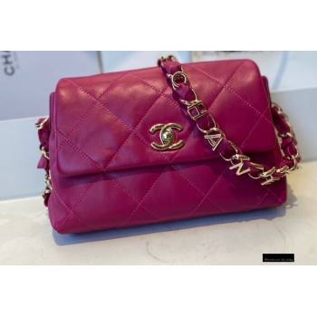 Chanel Lambskin Small Flap Bag with Logo Strap AS2299 Purple 2021 (jiyuan/haoyun-21012209)