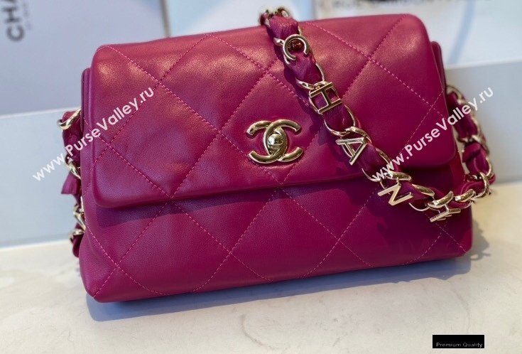 Chanel Lambskin Small Flap Bag with Logo Strap AS2299 Purple 2021 (jiyuan/haoyun-21012209)