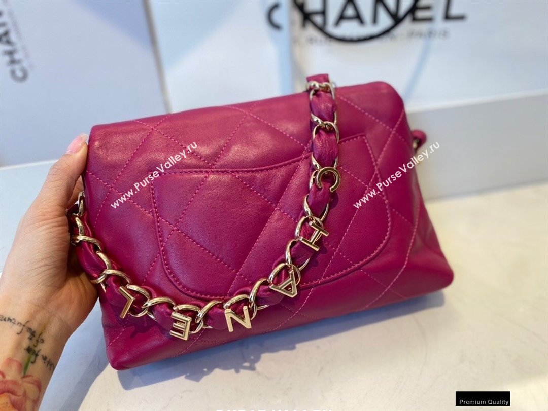 Chanel Lambskin Small Flap Bag with Logo Strap AS2299 Purple 2021 (jiyuan/haoyun-21012209)