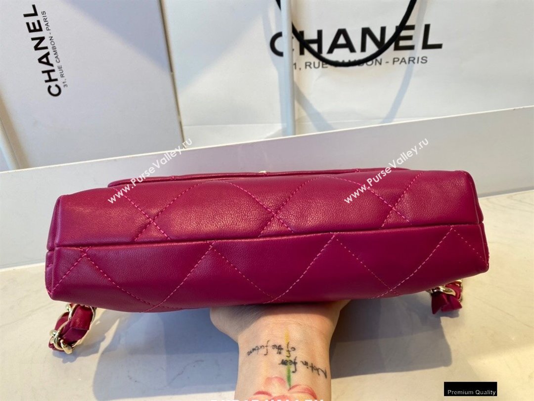 Chanel Lambskin Small Flap Bag with Logo Strap AS2299 Purple 2021 (jiyuan/haoyun-21012209)