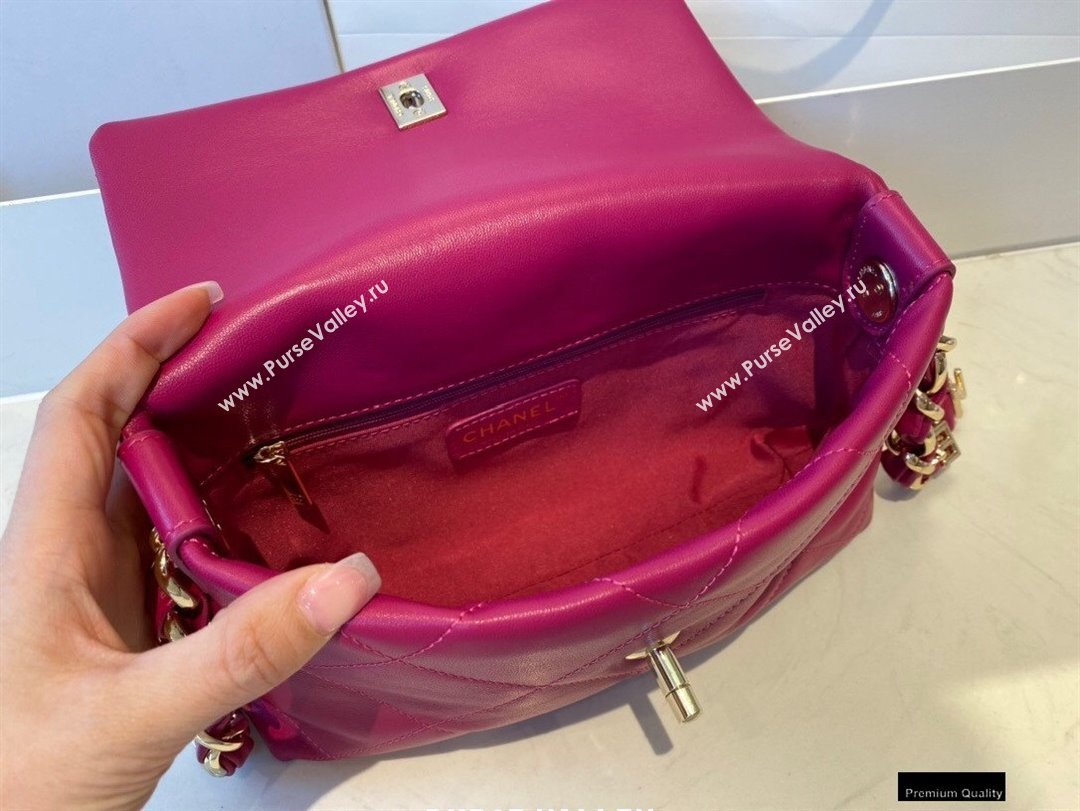 Chanel Lambskin Small Flap Bag with Logo Strap AS2299 Purple 2021 (jiyuan/haoyun-21012209)