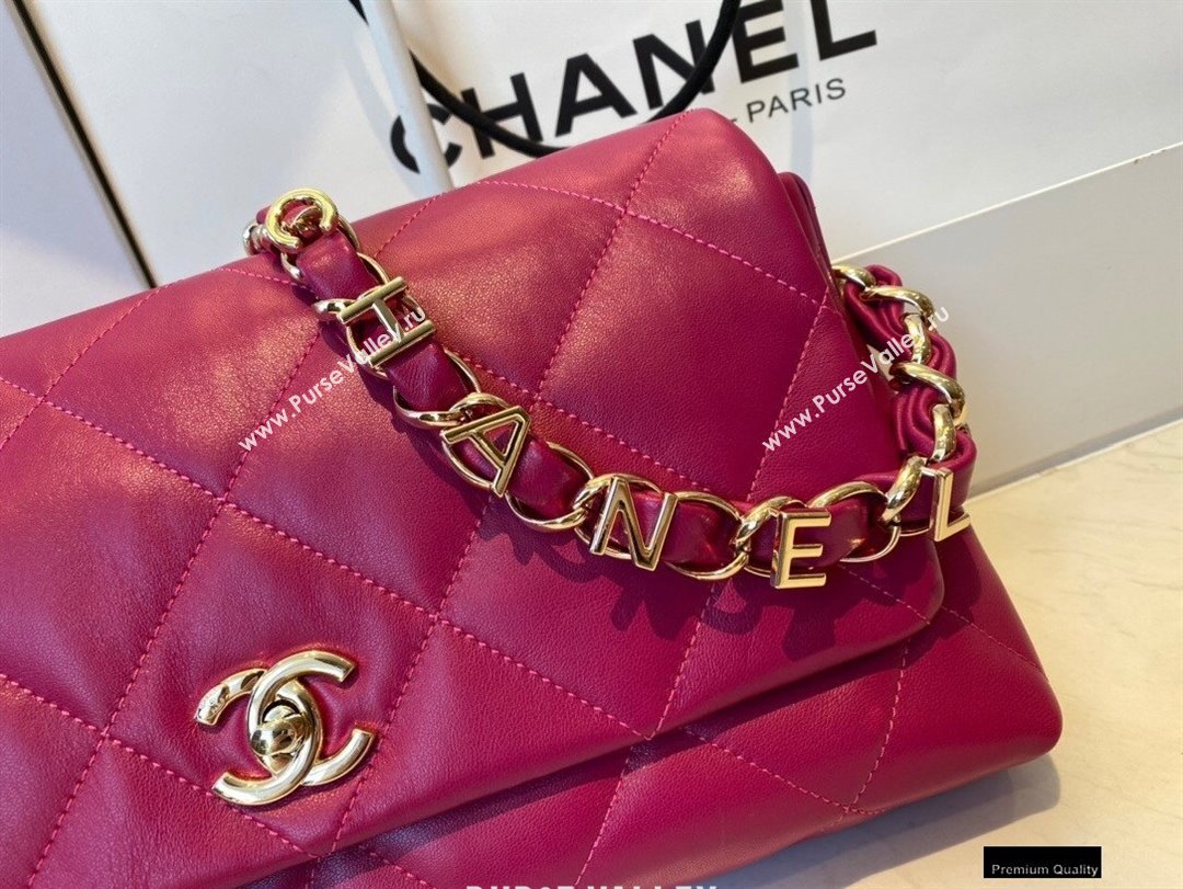 Chanel Lambskin Medium Flap Bag with Logo Strap AS2300 Purple 2021 (jiyuan/haoyun-21012208)