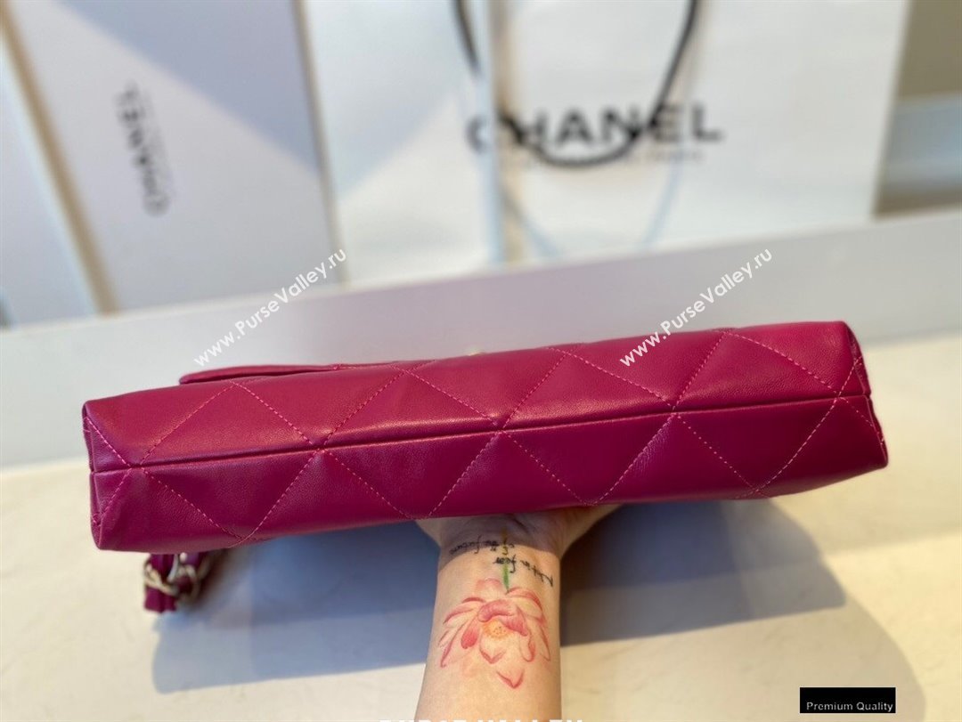 Chanel Lambskin Medium Flap Bag with Logo Strap AS2300 Purple 2021 (jiyuan/haoyun-21012208)