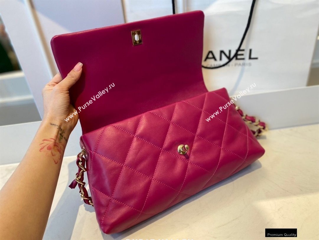 Chanel Lambskin Medium Flap Bag with Logo Strap AS2300 Purple 2021 (jiyuan/haoyun-21012208)