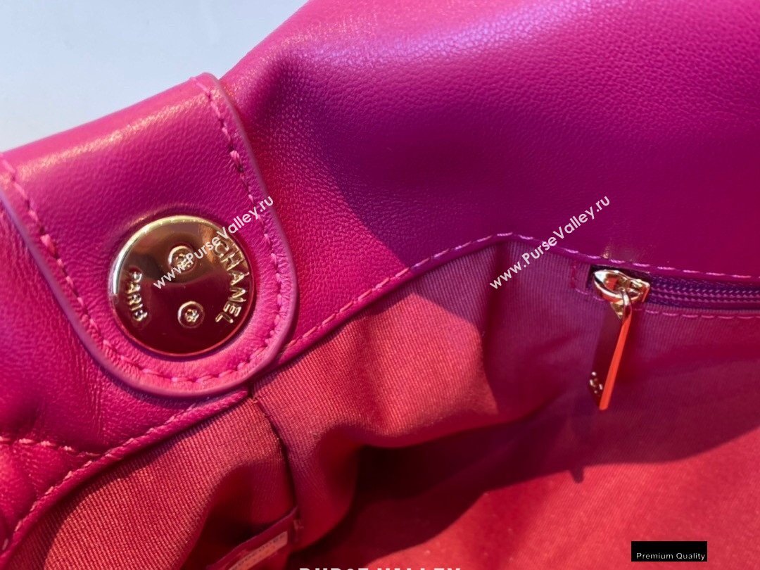 Chanel Lambskin Medium Flap Bag with Logo Strap AS2300 Purple 2021 (jiyuan/haoyun-21012208)
