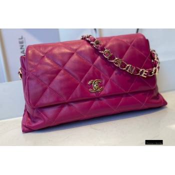 Chanel Lambskin Large Flap Bag with Logo Strap AS2316 Purple 2021 (jiyuan/haoyun-21012207)