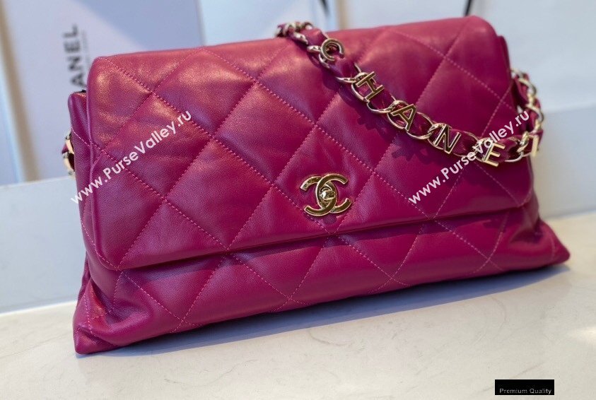 Chanel Lambskin Large Flap Bag with Logo Strap AS2316 Purple 2021 (jiyuan/haoyun-21012207)