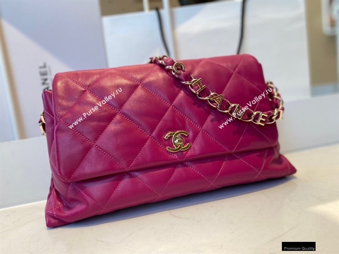 Chanel Lambskin Large Flap Bag with Logo Strap AS2316 Purple 2021 (jiyuan/haoyun-21012207)