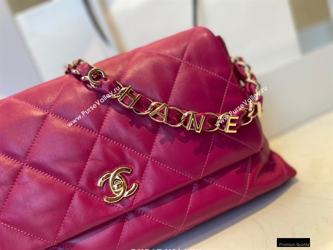 Chanel Lambskin Large Flap Bag with Logo Strap AS2316 Purple 2021 (jiyuan/haoyun-21012207)