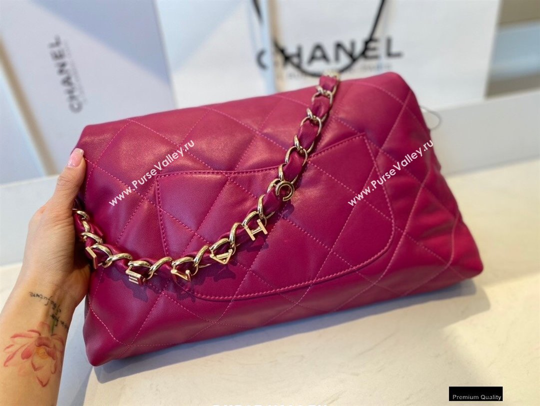 Chanel Lambskin Large Flap Bag with Logo Strap AS2316 Purple 2021 (jiyuan/haoyun-21012207)