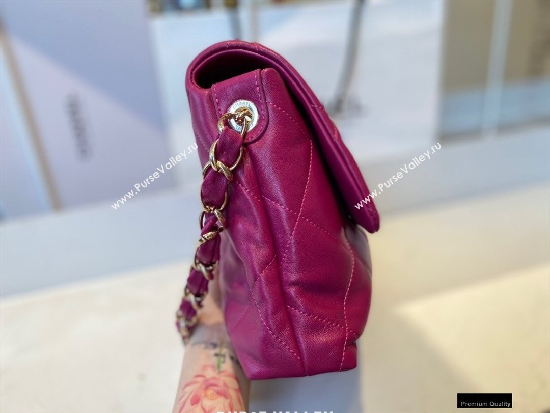 Chanel Lambskin Large Flap Bag with Logo Strap AS2316 Purple 2021 (jiyuan/haoyun-21012207)