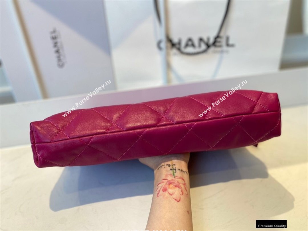 Chanel Lambskin Large Flap Bag with Logo Strap AS2316 Purple 2021 (jiyuan/haoyun-21012207)