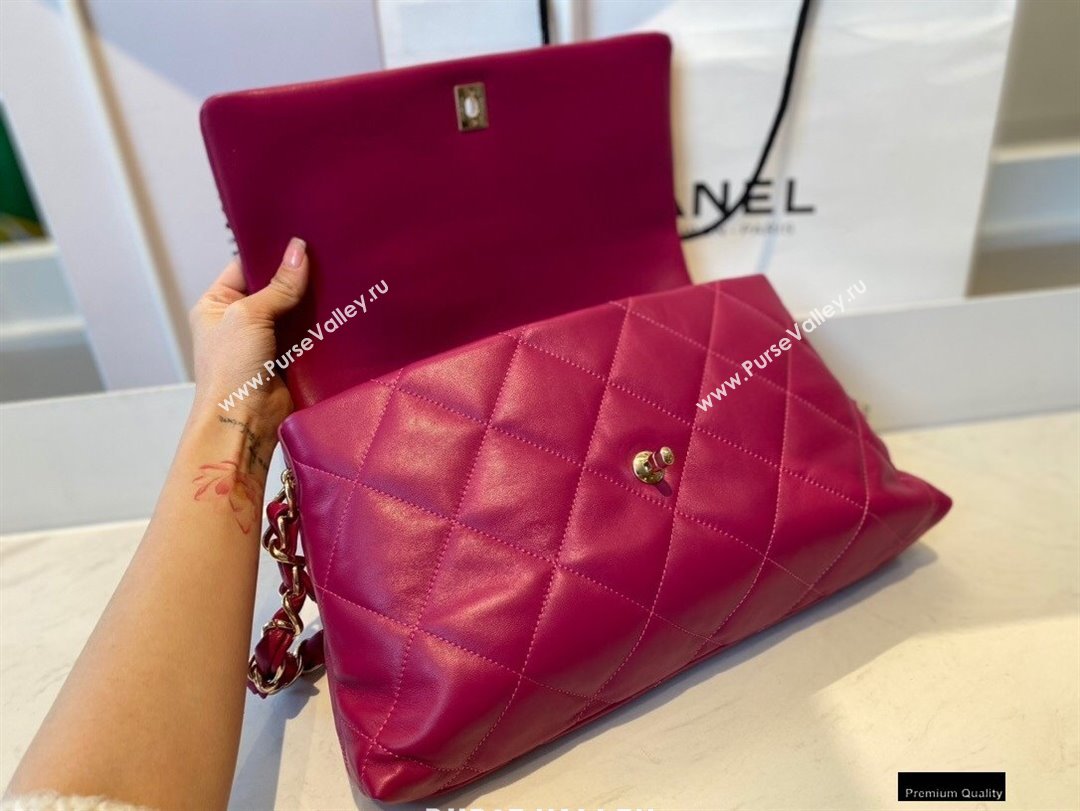 Chanel Lambskin Large Flap Bag with Logo Strap AS2316 Purple 2021 (jiyuan/haoyun-21012207)
