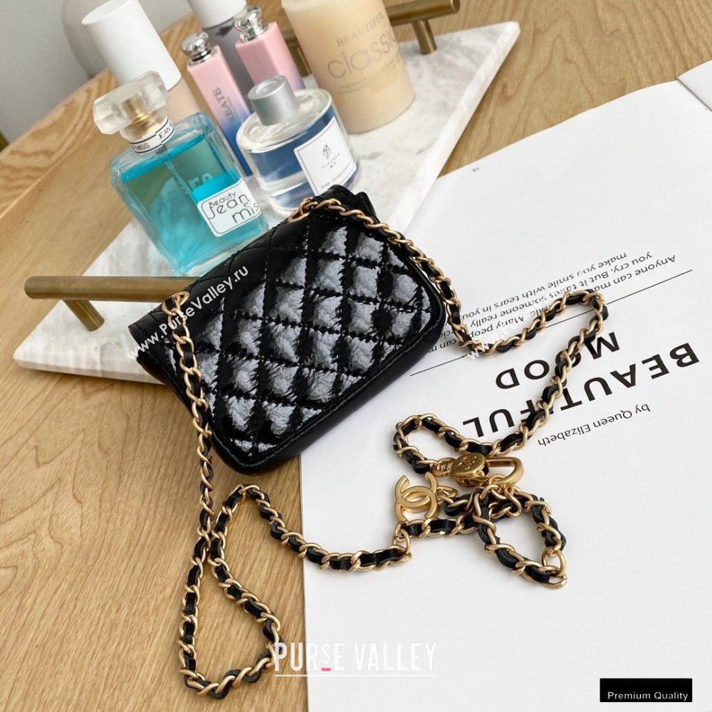 Chanel Crumpled Calfskin Waist Bag Black 2021 (yingfeng-21012216)