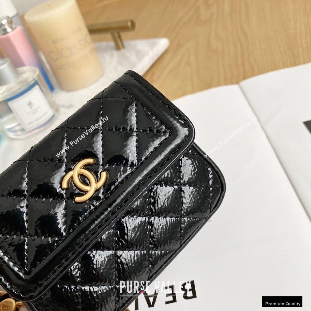 Chanel Crumpled Calfskin Waist Bag Black 2021 (yingfeng-21012216)