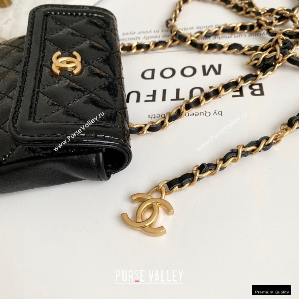 Chanel Crumpled Calfskin Waist Bag Black 2021 (yingfeng-21012216)