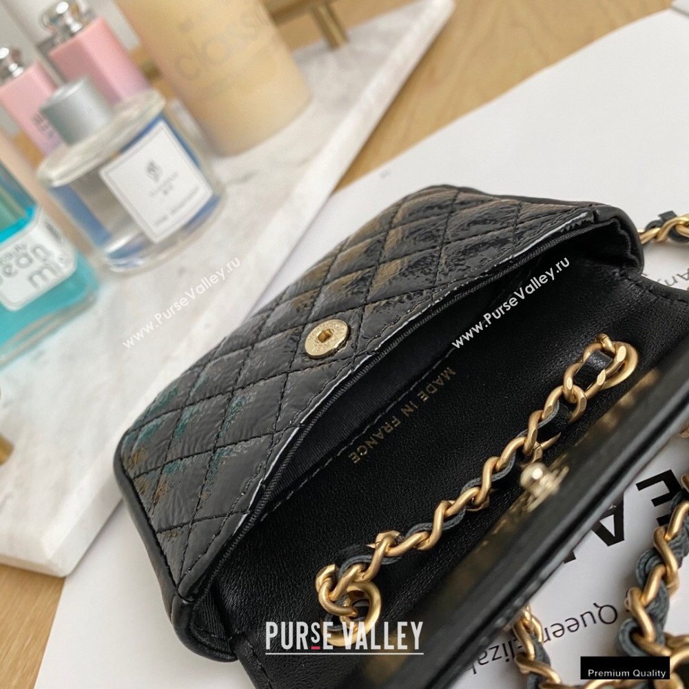 Chanel Crumpled Calfskin Waist Bag Black 2021 (yingfeng-21012216)