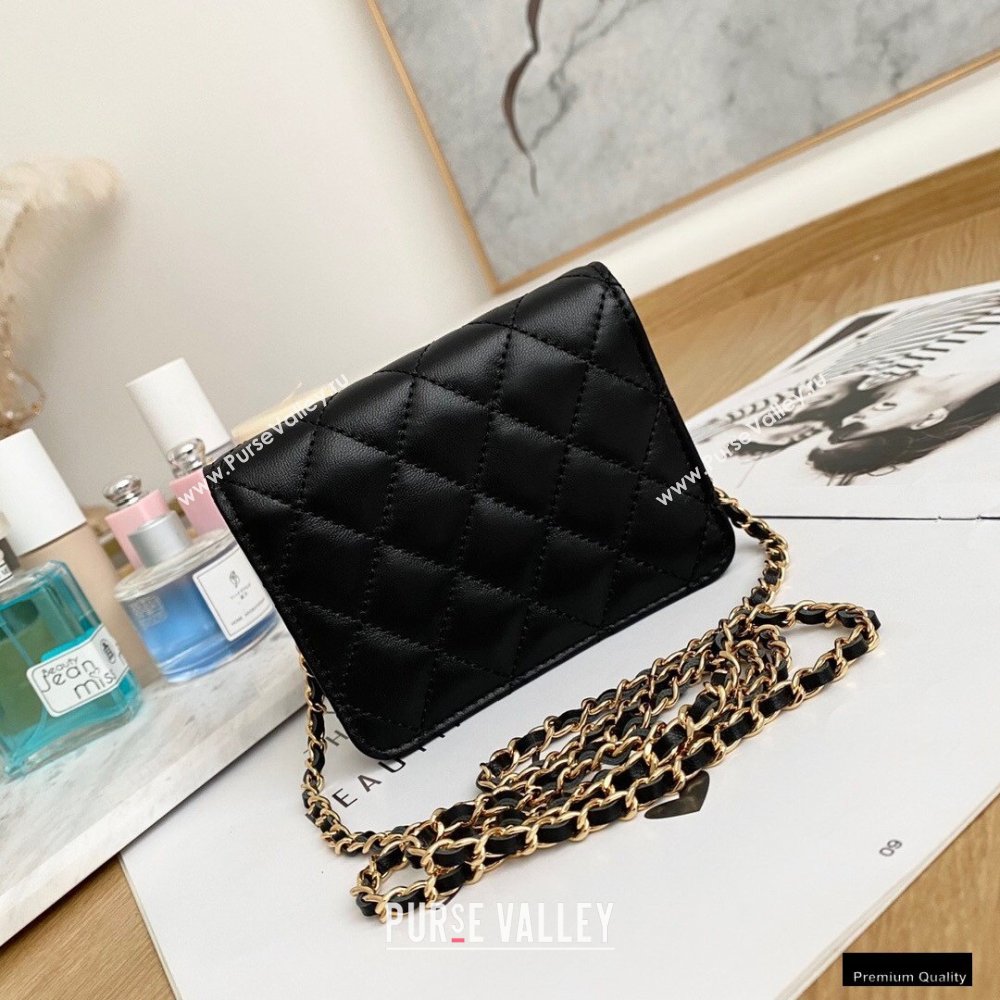 Chanel Zirconium Crystal CC Logo Small Clutch with Chain Bag AP1942 Black 2021 (yingfeng-21012226)