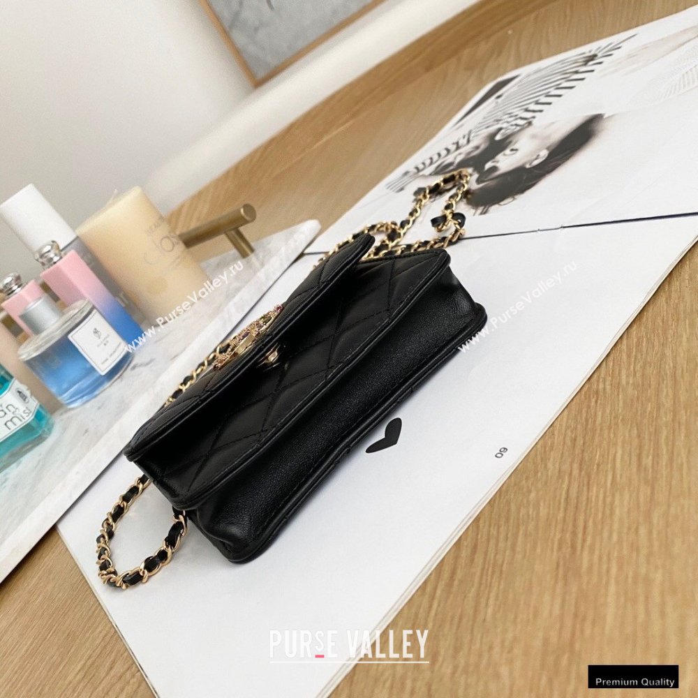 Chanel Zirconium Crystal CC Logo Small Clutch with Chain Bag AP1942 Black 2021 (yingfeng-21012226)