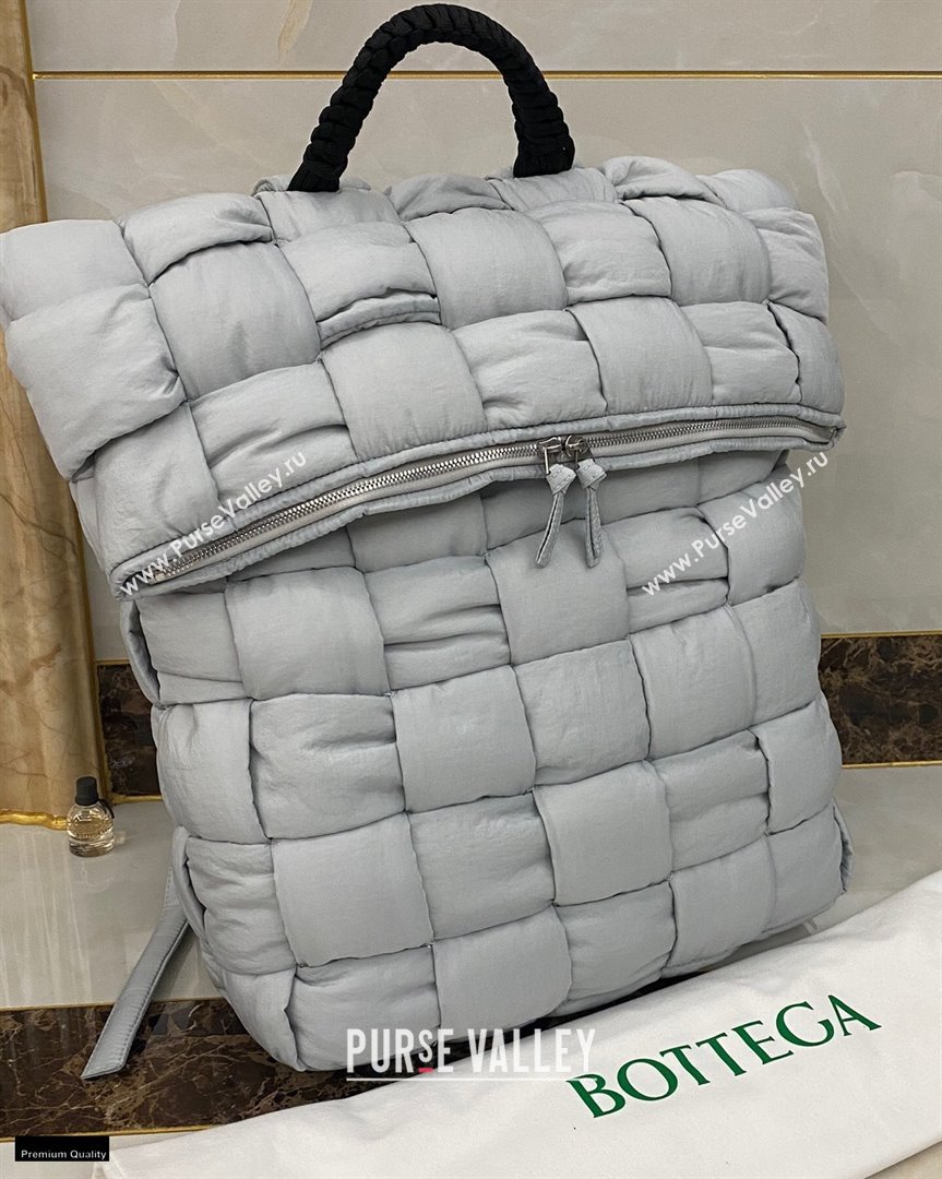 Bottega Veneta Fold-top THE PADDED BACKPACK Bag in Nylon Gray 2021 (misu-21012311)