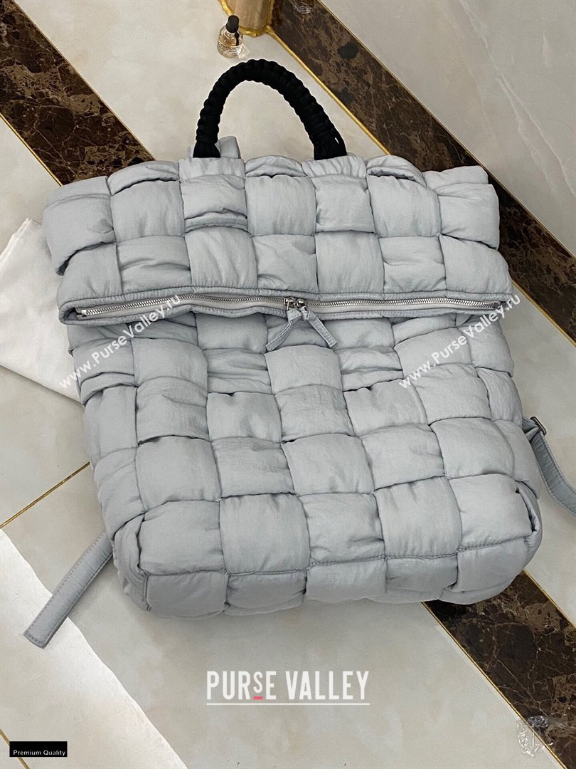 Bottega Veneta Fold-top THE PADDED BACKPACK Bag in Nylon Gray 2021 (misu-21012311)