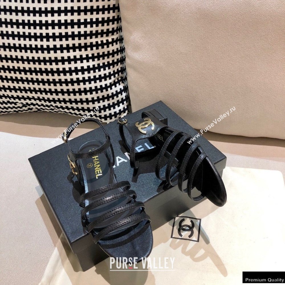 Chanel Lambskin CC Logo Sandals G36958 Black 2021 (modeng-21012614)
