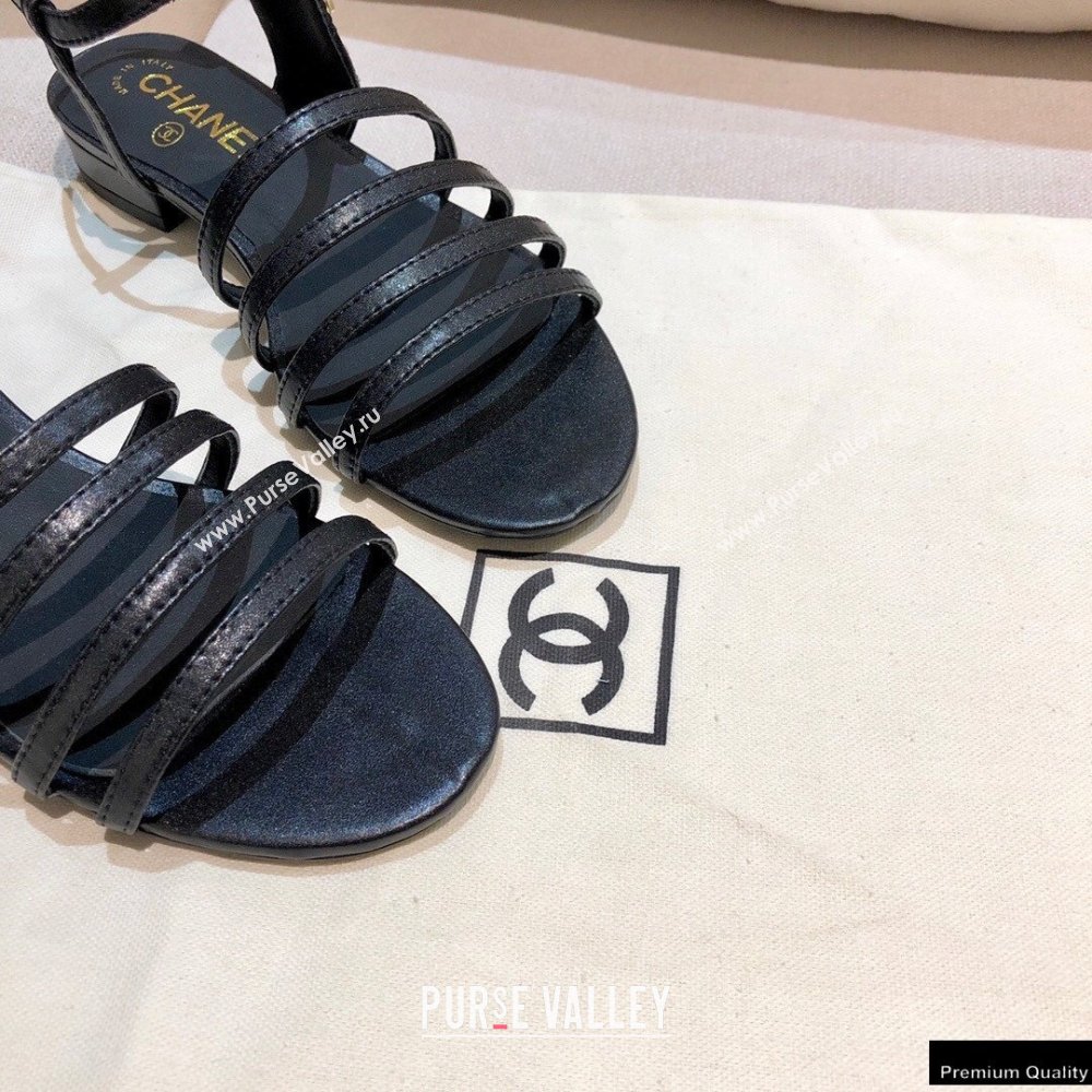 Chanel Lambskin CC Logo Sandals G36958 Black 2021 (modeng-21012614)