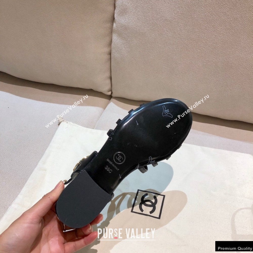 Chanel Lambskin CC Logo Sandals G36958 Black 2021 (modeng-21012614)