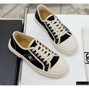 chaneI Vintage Canvas Low-top Sneakers Black 2021 (modeng-21012605)