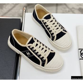 Chanel Vintage Canvas Low-top Sneakers Black 2021 (modeng-21012605)