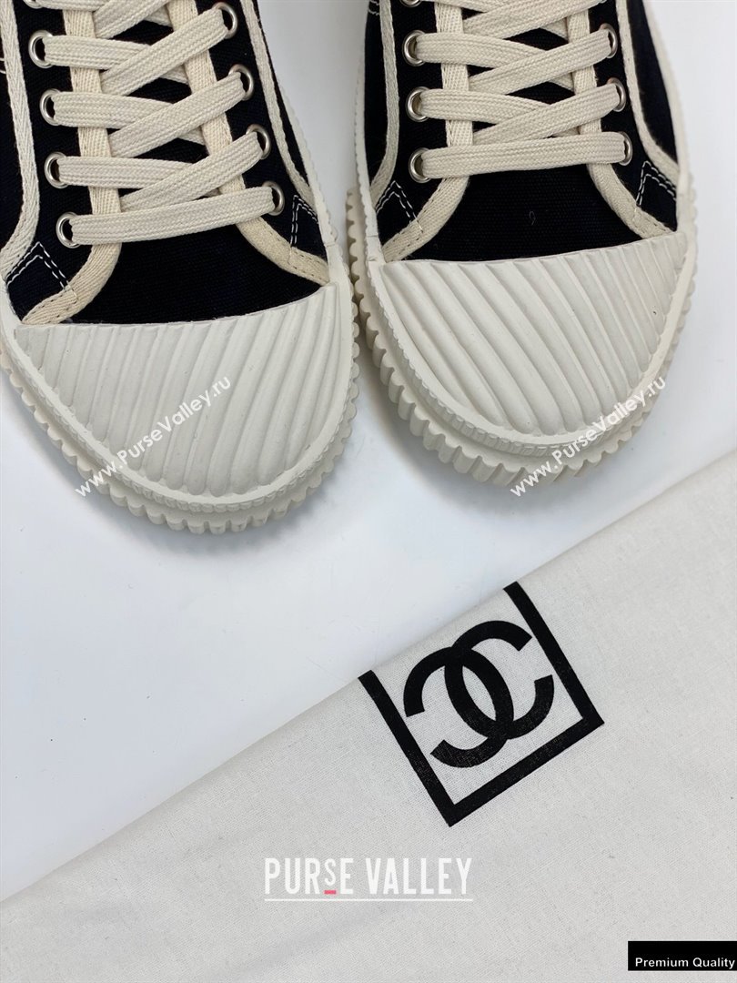 Chanel Vintage Canvas Low-top Sneakers Black 2021 (modeng-21012605)