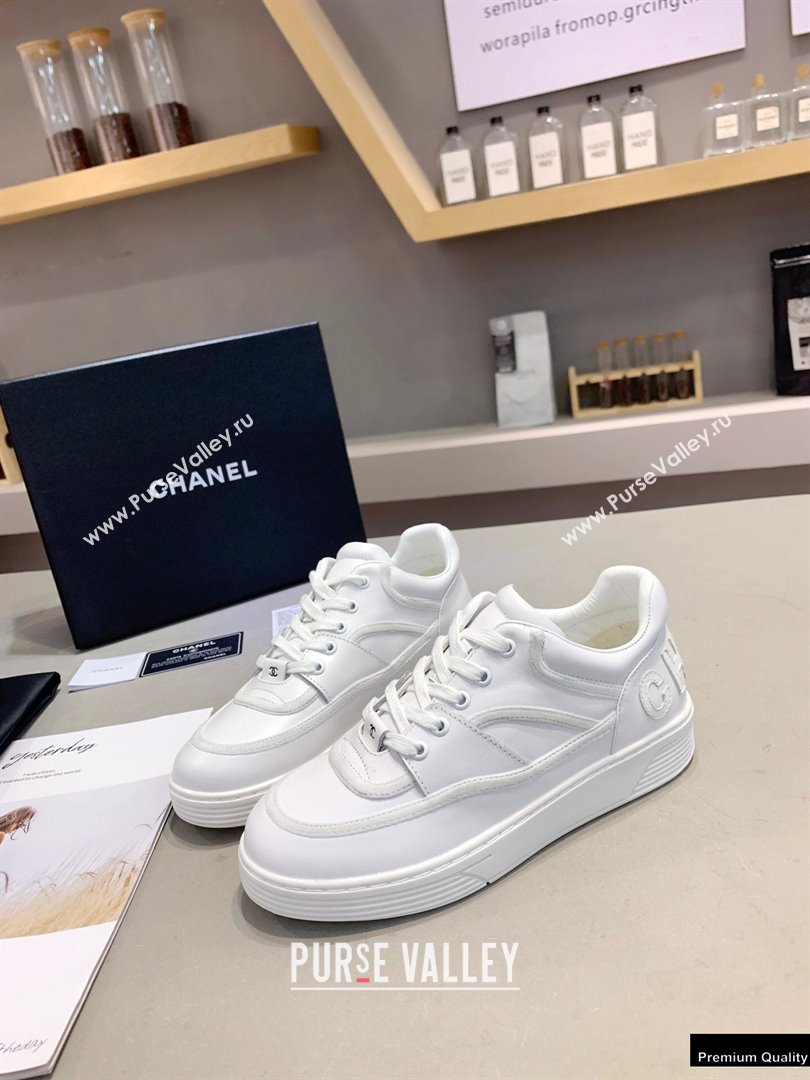 Chanel Back Logo Sneakers White 2021 (modeng-21012609)