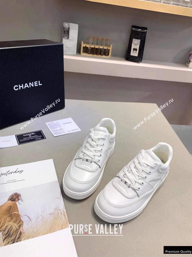 Chanel Back Logo Sneakers White 2021 (modeng-21012609)