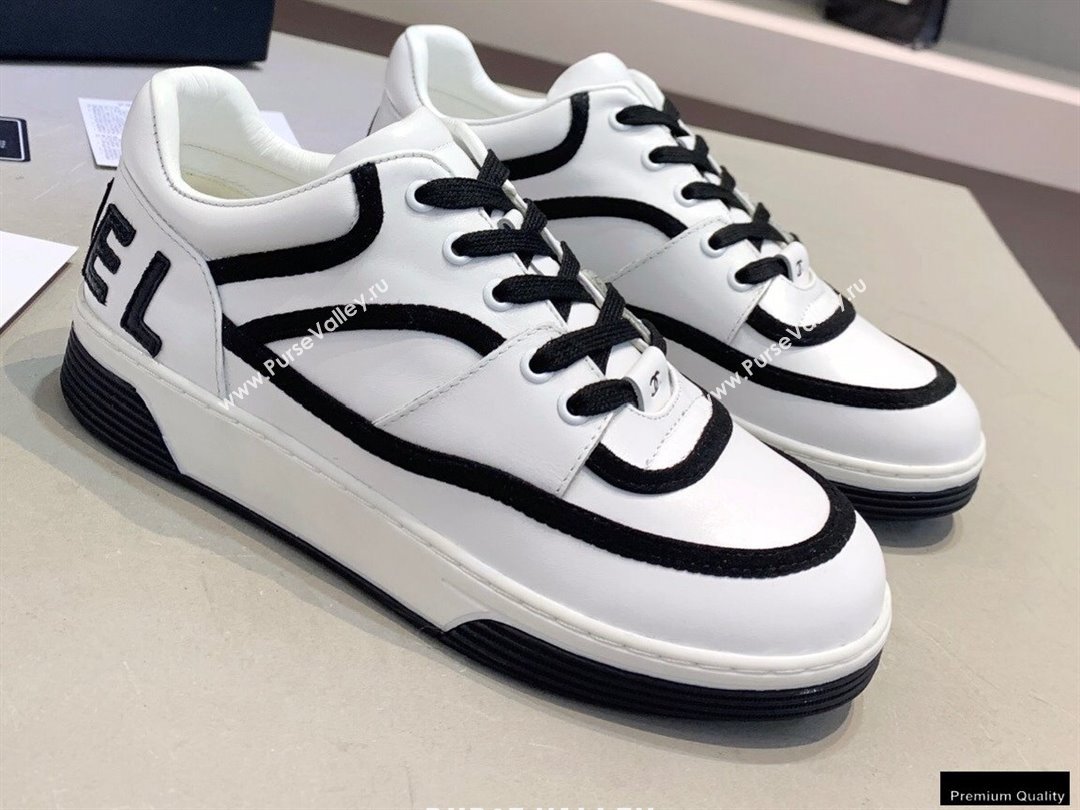 Chanel Back Logo Sneakers White/Black 2021 (modeng-21012610)