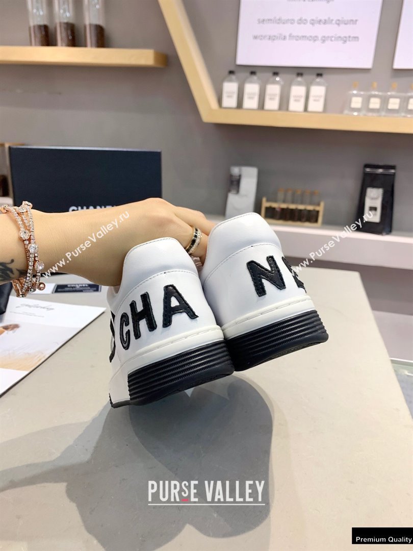 Chanel Back Logo Sneakers White/Black 2021 (modeng-21012610)