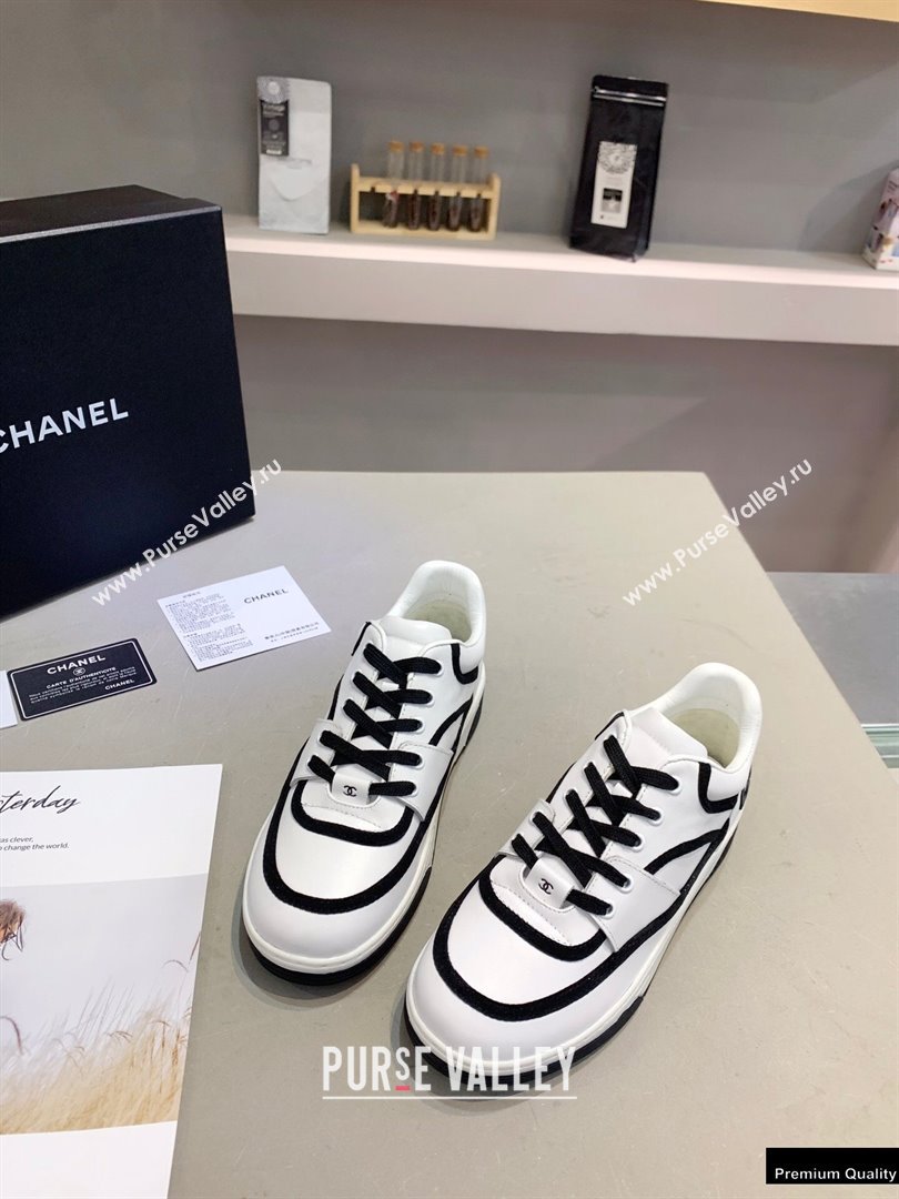 Chanel Back Logo Sneakers White/Black 2021 (modeng-21012610)