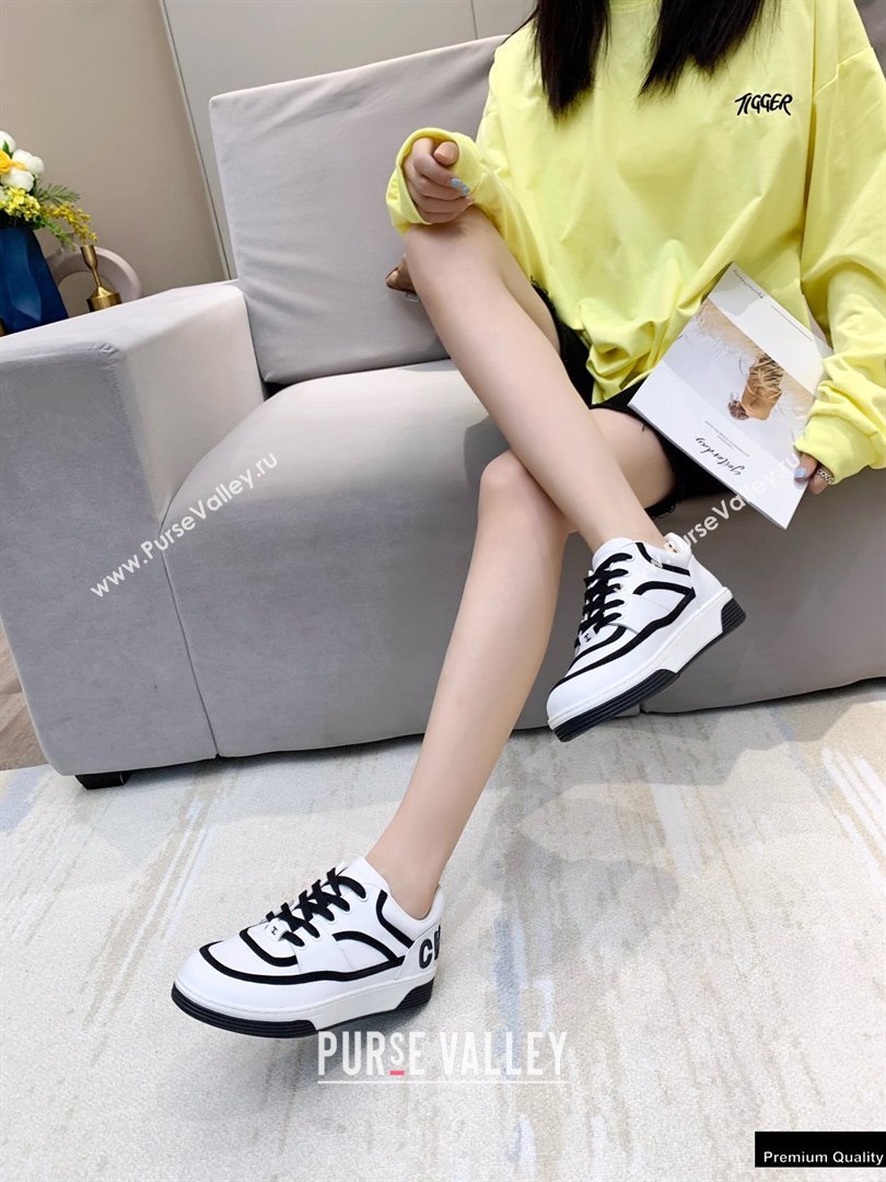 Chanel Back Logo Sneakers White/Black 2021 (modeng-21012610)