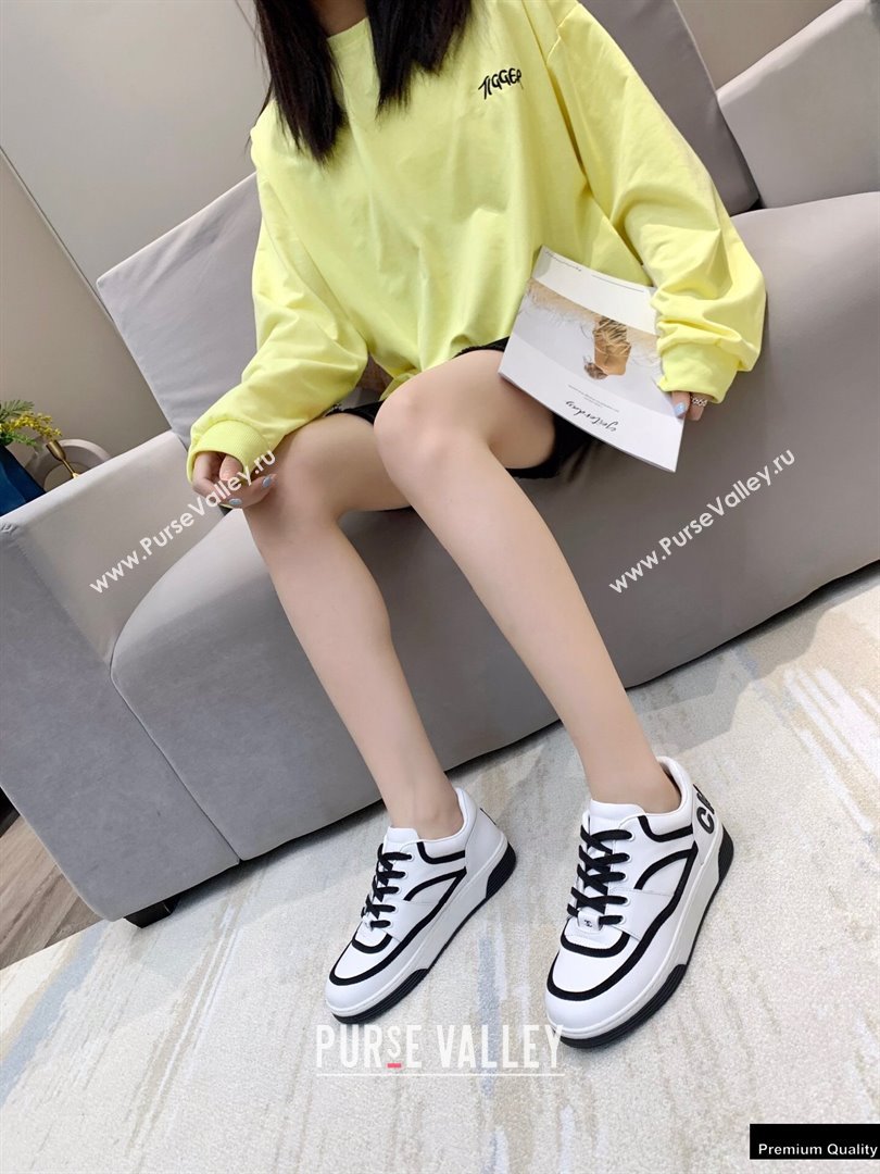 Chanel Back Logo Sneakers White/Black 2021 (modeng-21012610)
