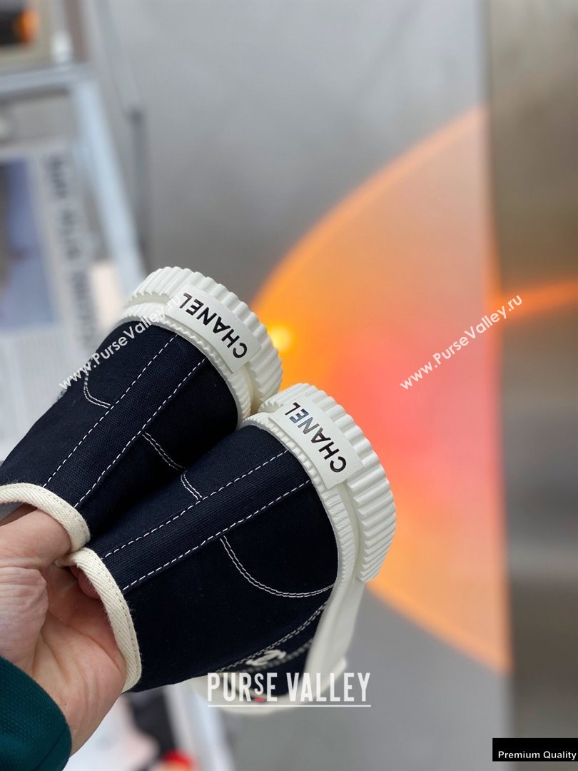 Chanel Vintage Canvas High-top Sneakers Black 2021 (modeng-21012601)