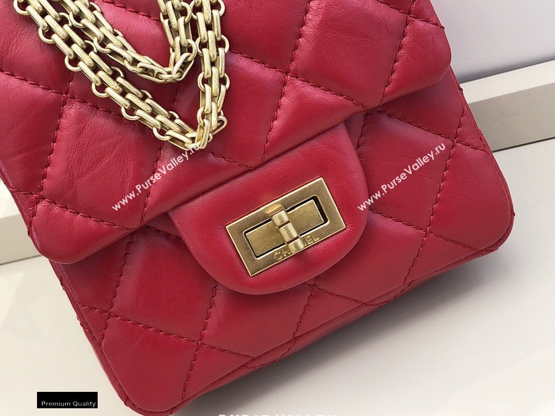 Chanel Calfskin 2.55 Reissue Phone Bag AS1326 Red 2021 (smjd-21012718)