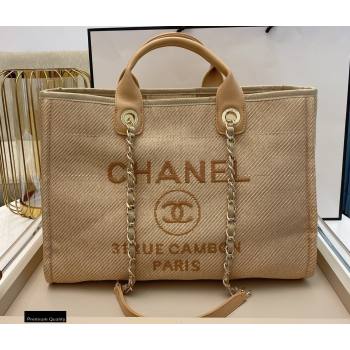 Chanel Deauville Large Shopping Tote Bag A66941 Canvas Beige 2021 (smjd-21012713)