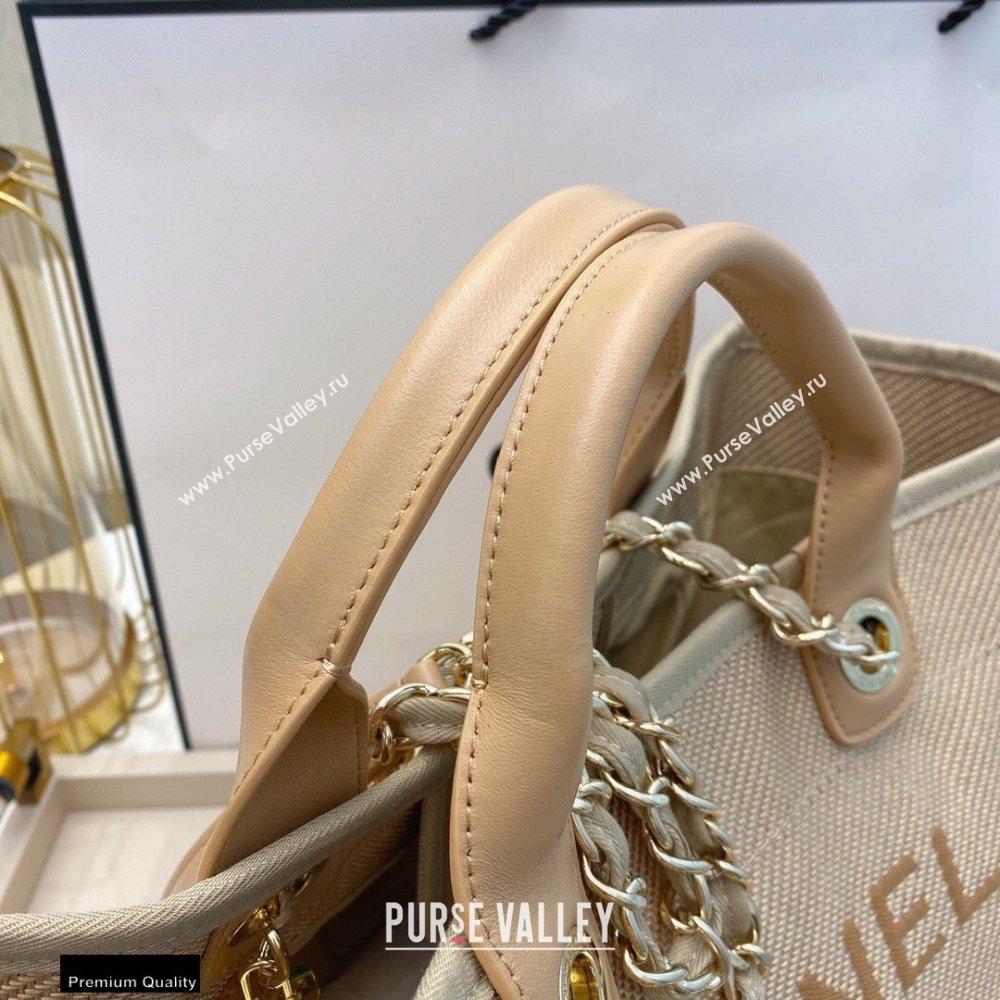 Chanel Deauville Large Shopping Tote Bag A66941 Canvas Beige 2021 (smjd-21012713)