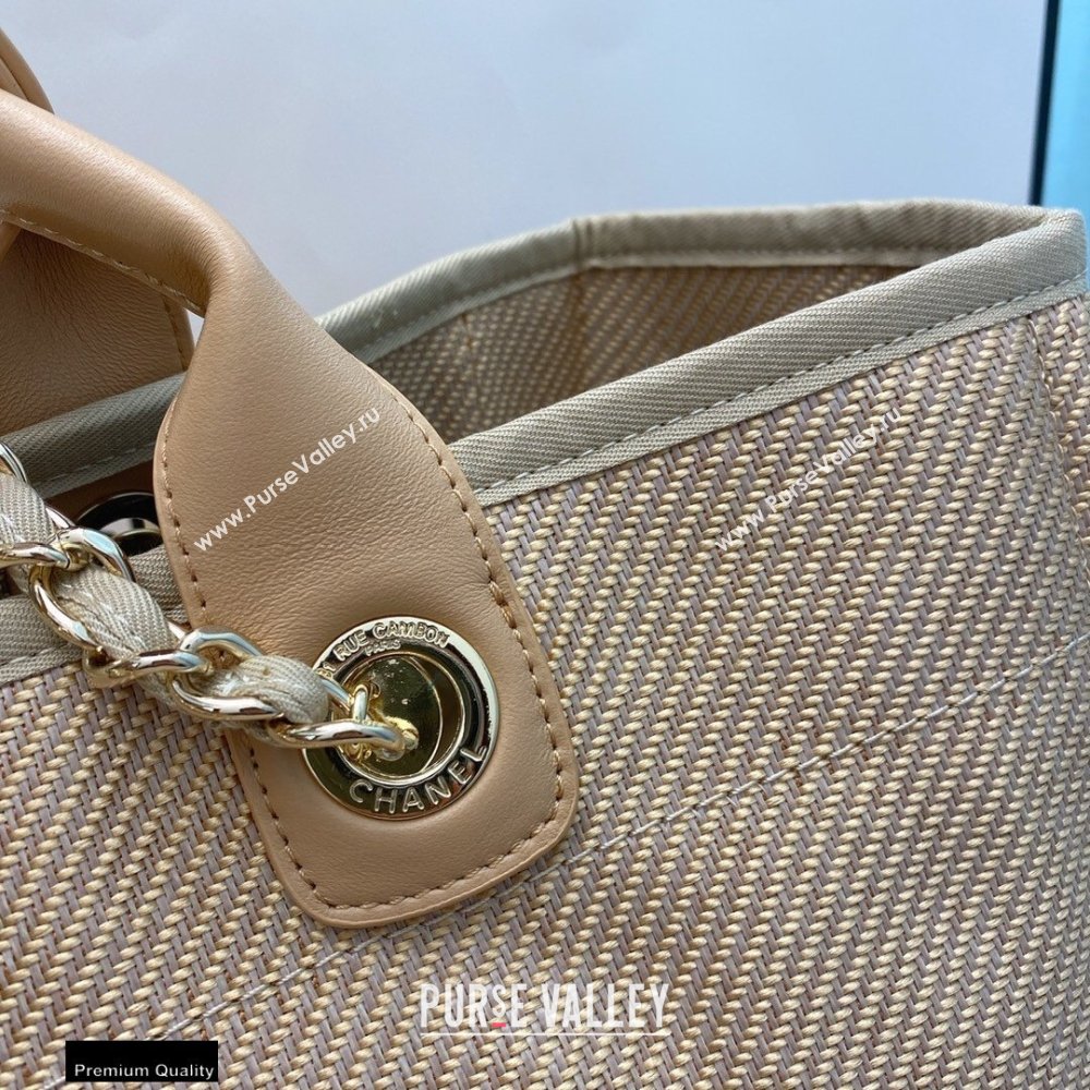 Chanel Deauville Large Shopping Tote Bag A66941 Canvas Beige 2021 (smjd-21012713)