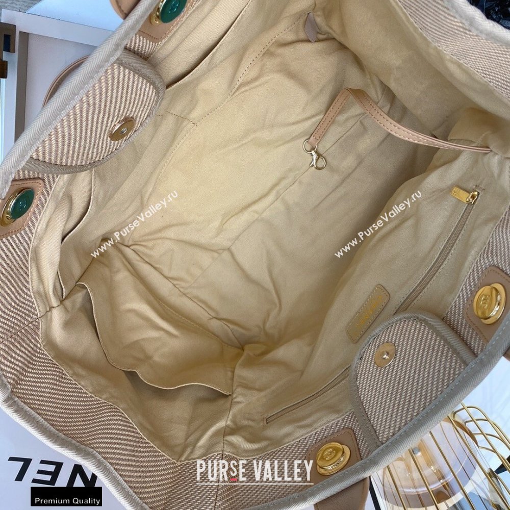 Chanel Deauville Large Shopping Tote Bag A66941 Canvas Beige 2021 (smjd-21012713)