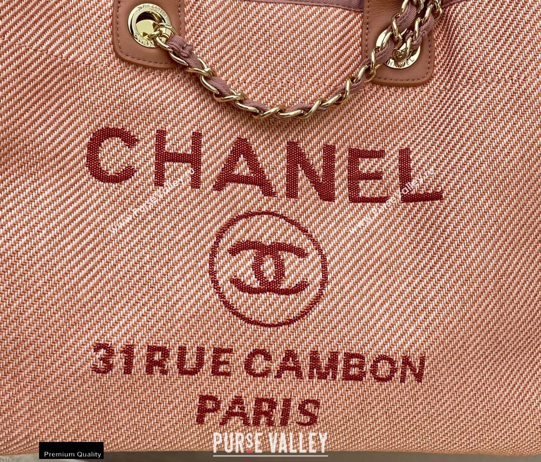 Chanel Deauville Large Shopping Tote Bag A66941 Canvas Pink 2021 (smjd-21012712)