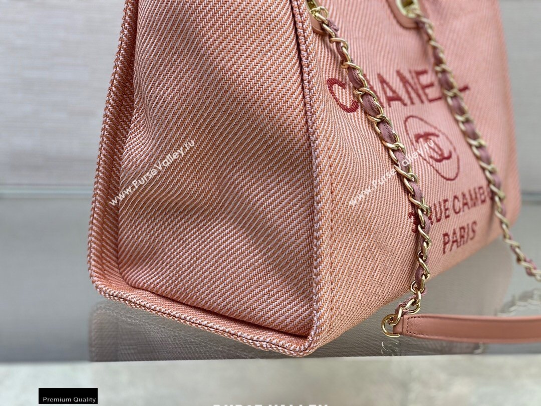 Chanel Deauville Large Shopping Tote Bag A66941 Canvas Pink 2021 (smjd-21012712)