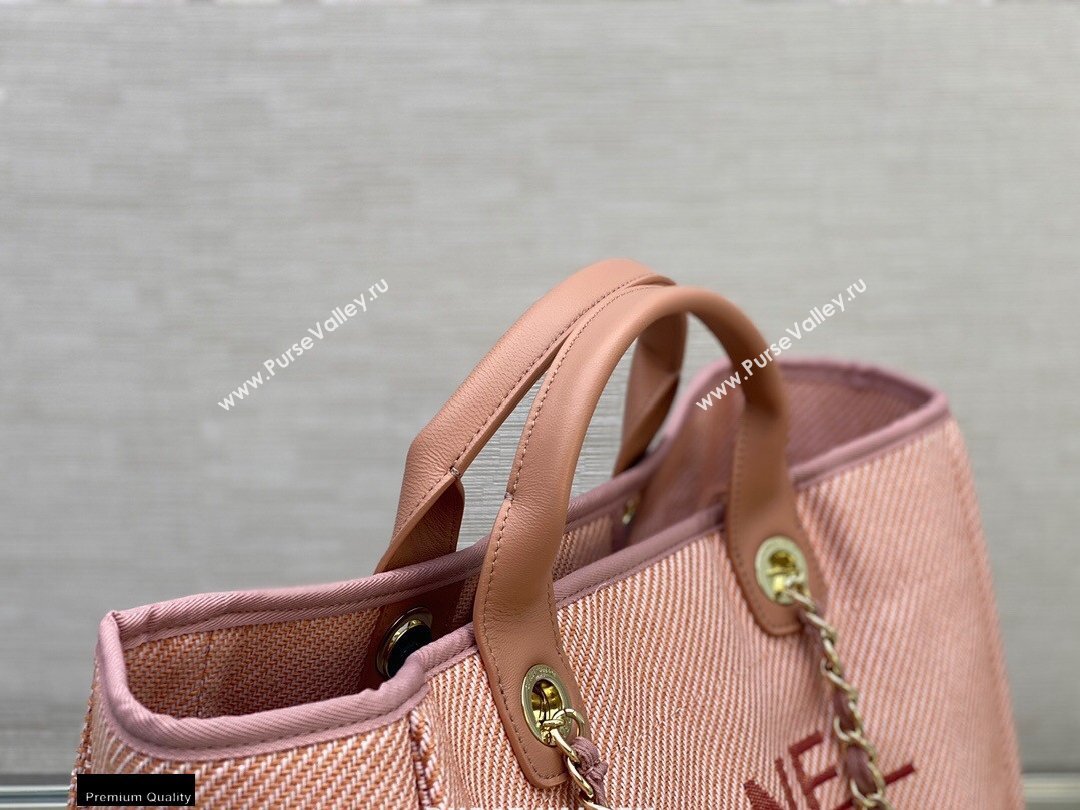 Chanel Deauville Large Shopping Tote Bag A66941 Canvas Pink 2021 (smjd-21012712)
