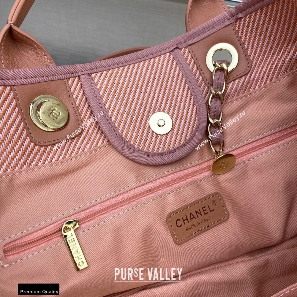 Chanel Deauville Large Shopping Tote Bag A66941 Canvas Pink 2021 (smjd-21012712)